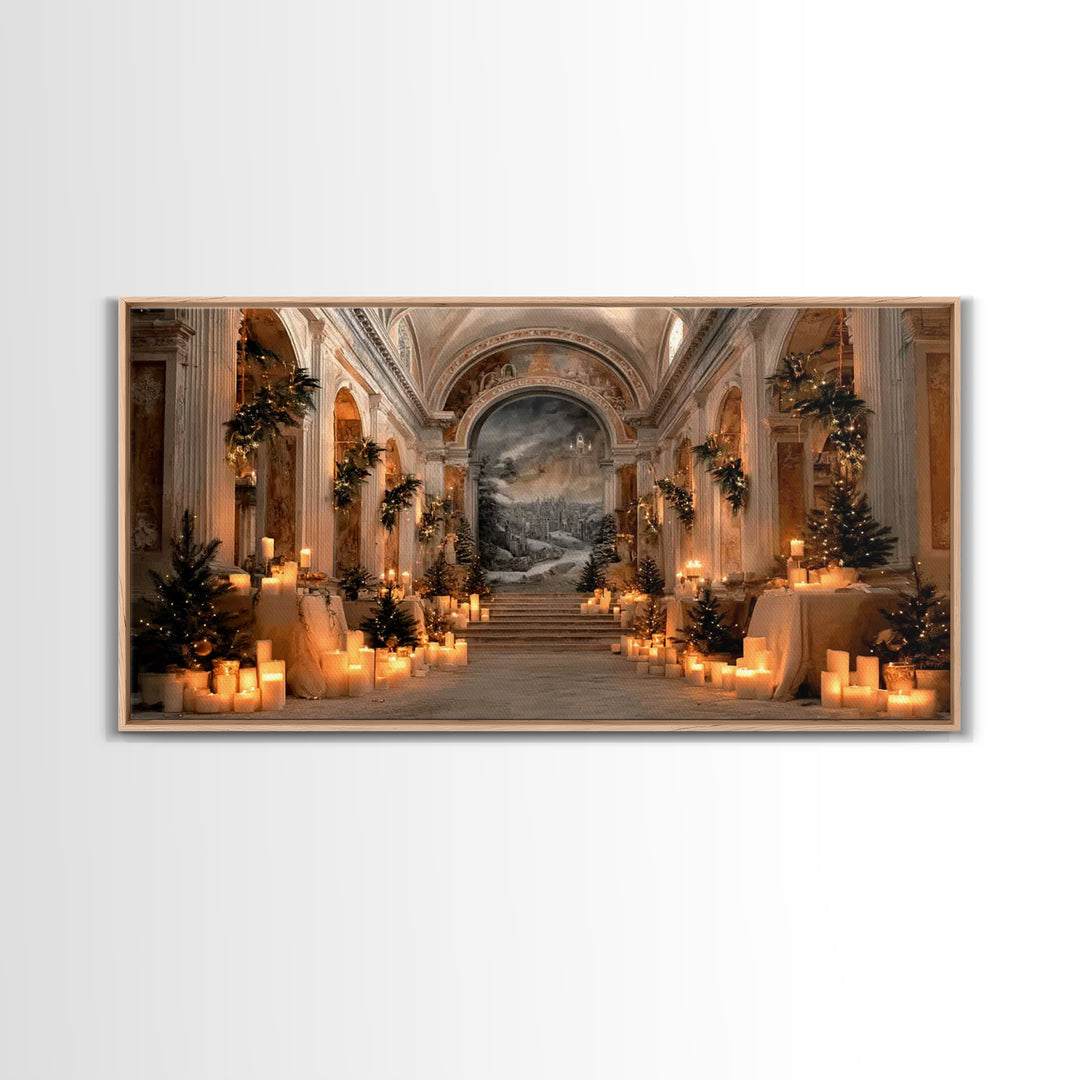 Blessed Candle Vigil – Framed Canvas Print – Christian Wall Art – Modern Christian Art – Christmas Canvas Wall Art – Christian Gift Ideas –