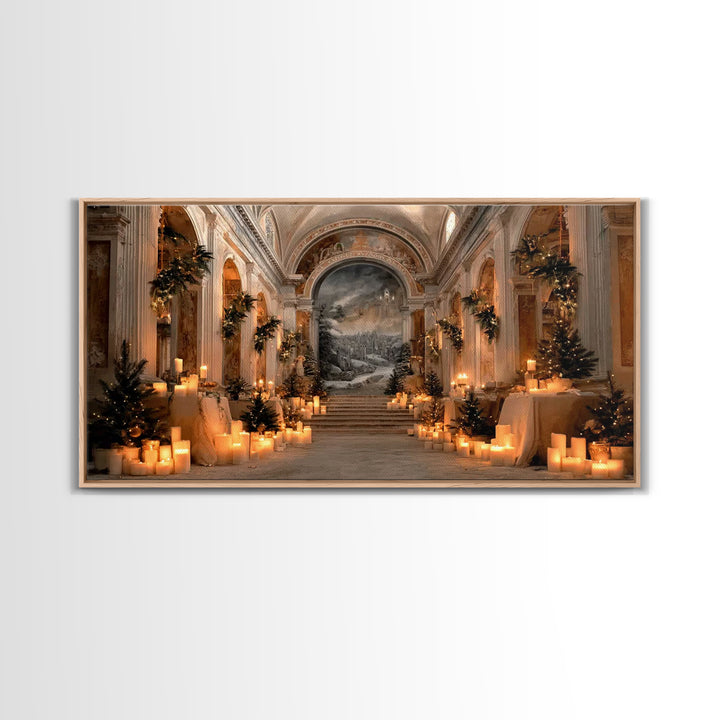 Blessed Candle Vigil – Framed Canvas Print – Christian Wall Art – Modern Christian Art – Christmas Canvas Wall Art – Christian Gift Ideas –