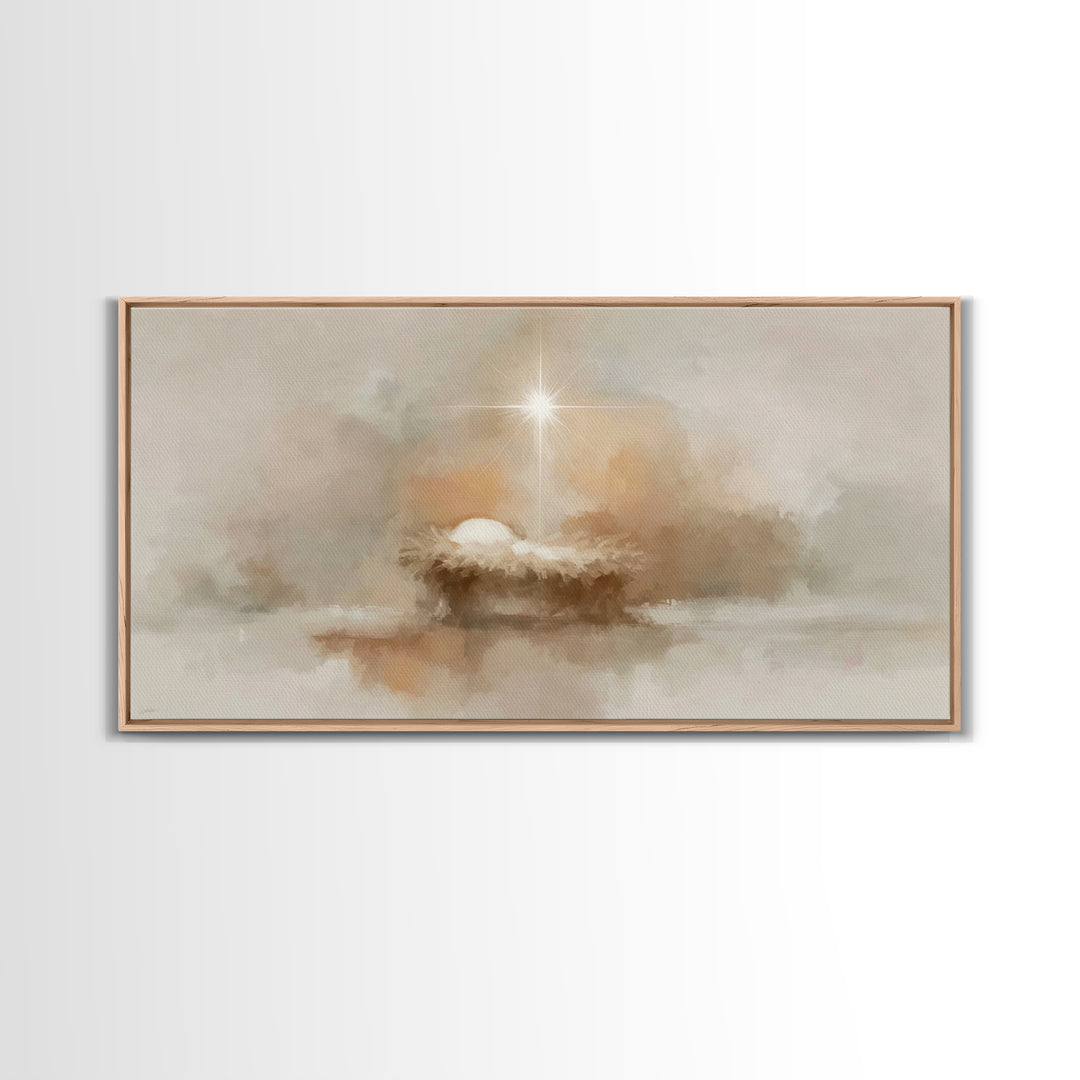 Radiant Hope | Framed Canvas Print | Christian Art Canvas | Christmas Art | Christian Wall Art | Christian Decor | Jesus Painting