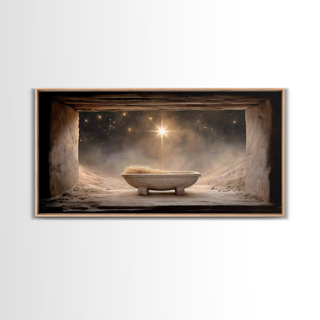 Heavenly Dawn | Framed Canvas Print | Jesus Painting | Christian Wall Art | Christian Christmas Art | Christian Art Canvas | Christian Deco