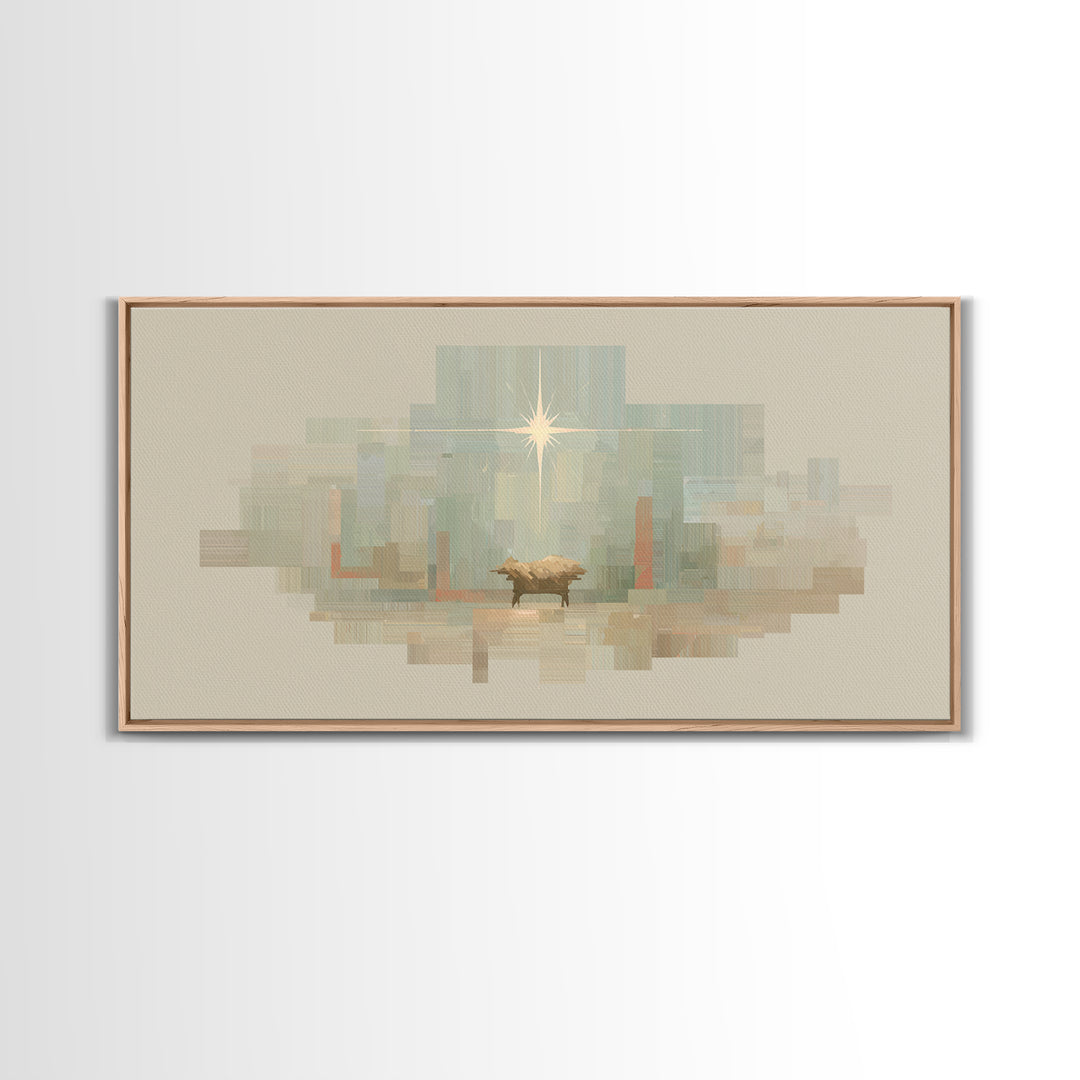 Sacred Night | Framed Canvas Print | Christian Art Canvas | Christian Wall Art | Christmas Art | Christian Decor | Jesus Painting