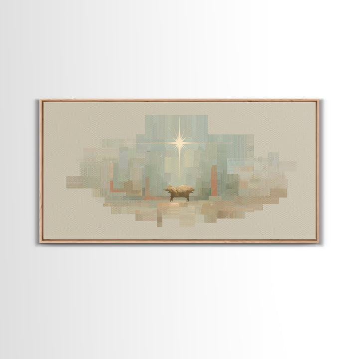 Sacred Night | Framed Canvas Print | Christian Art Canvas | Christian Wall Art | Christmas Art | Christian Decor | Jesus Painting