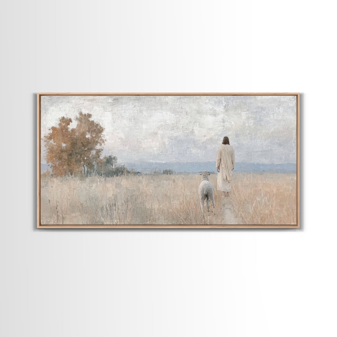 Pastoral Grace – Framed Canvas Print – Christian Wall Art – Jesus Painting – Christian Art Canvas – Christian Christmas Art – Art Print