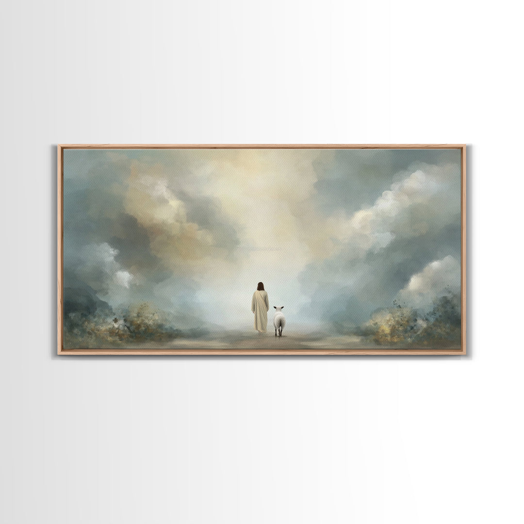Heavenly Path – Framed Canvas Print – Christian Art Canvas – Jesus Painting – Christian Wall Art – Christian Christmas Art – Faith Decor –