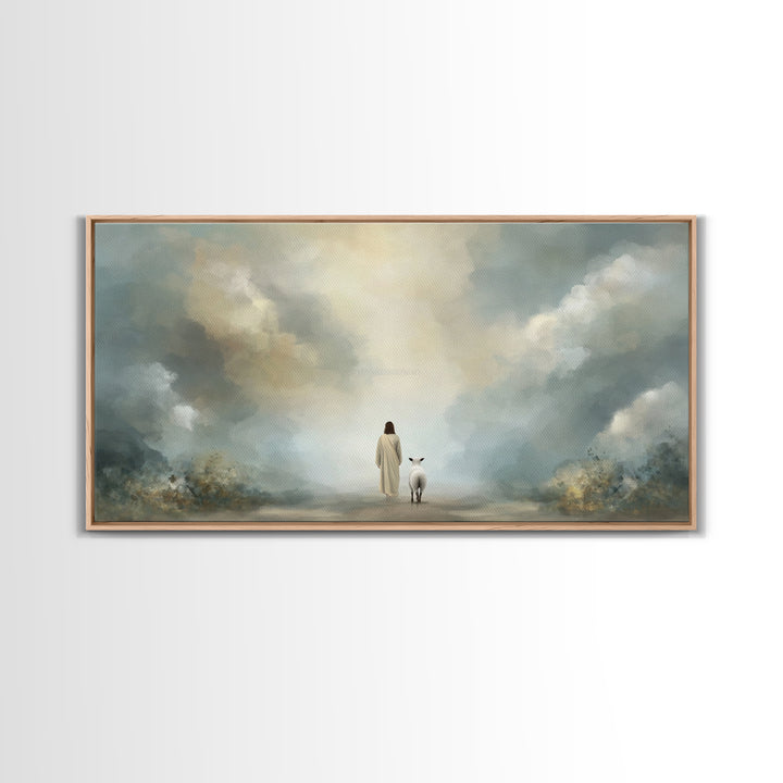 Heavenly Path – Framed Canvas Print – Christian Art Canvas – Jesus Painting – Christian Wall Art – Christian Christmas Art – Faith Decor –