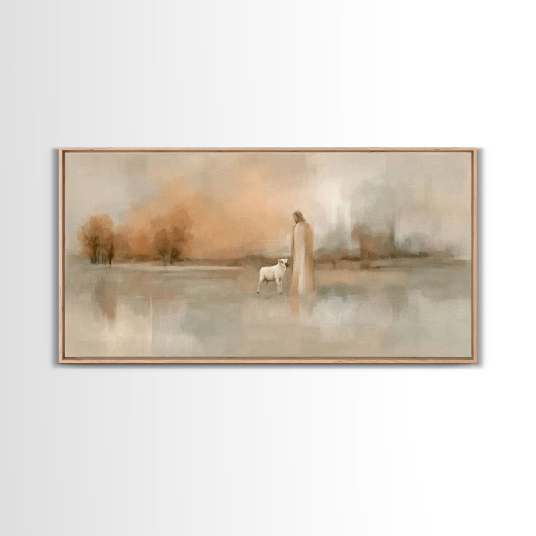 Soft Morning Light | Framed Canvas Print | Christian Art Print | Christian Wall Art | Jesus Painting | Christian Christmas Art | Christian