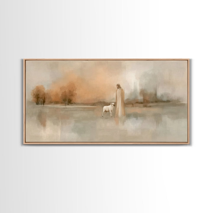 Soft Morning Light | Framed Canvas Print | Christian Art Print | Christian Wall Art | Jesus Painting | Christian Christmas Art | Christian