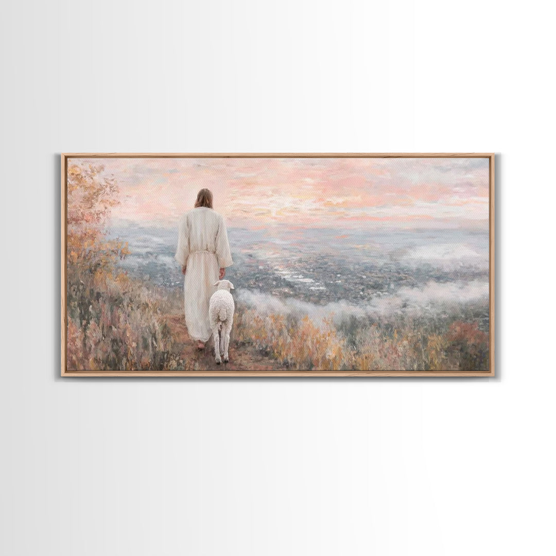 Hillside Blessing – Framed Canvas Print – Jesus Painting – Christian Art Canvas – Christian Wall Art – Christmas Art – Christian Gift – Fai