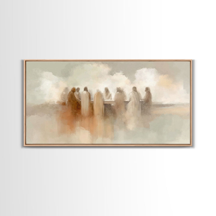 Sacred Table Harmony – Framed Canvas Print – Christian Art Canvas – Christian Wall Art – Christian Art – Modern Christian Painting – Christ