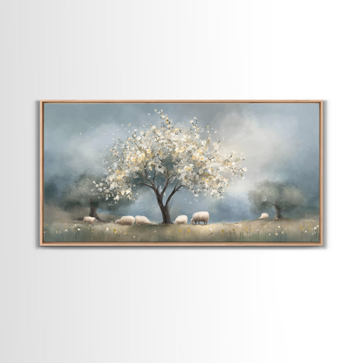 Graceful Spring Field | Framed Canvas Print | Christian Wall Art | Christian Art Canvas | Christian Painting | Christmas Art | Christian Gi