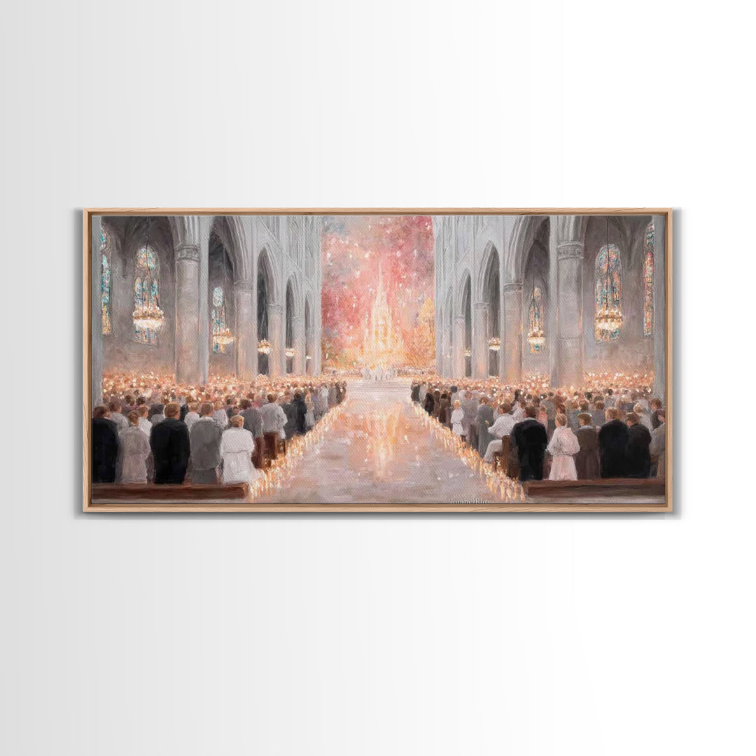 Advent Gathering Glow – Framed Canvas Print – Christian Art Canvas – Christian Christmas Art – Christmas Art Work – Christian Wall Art – Ch
