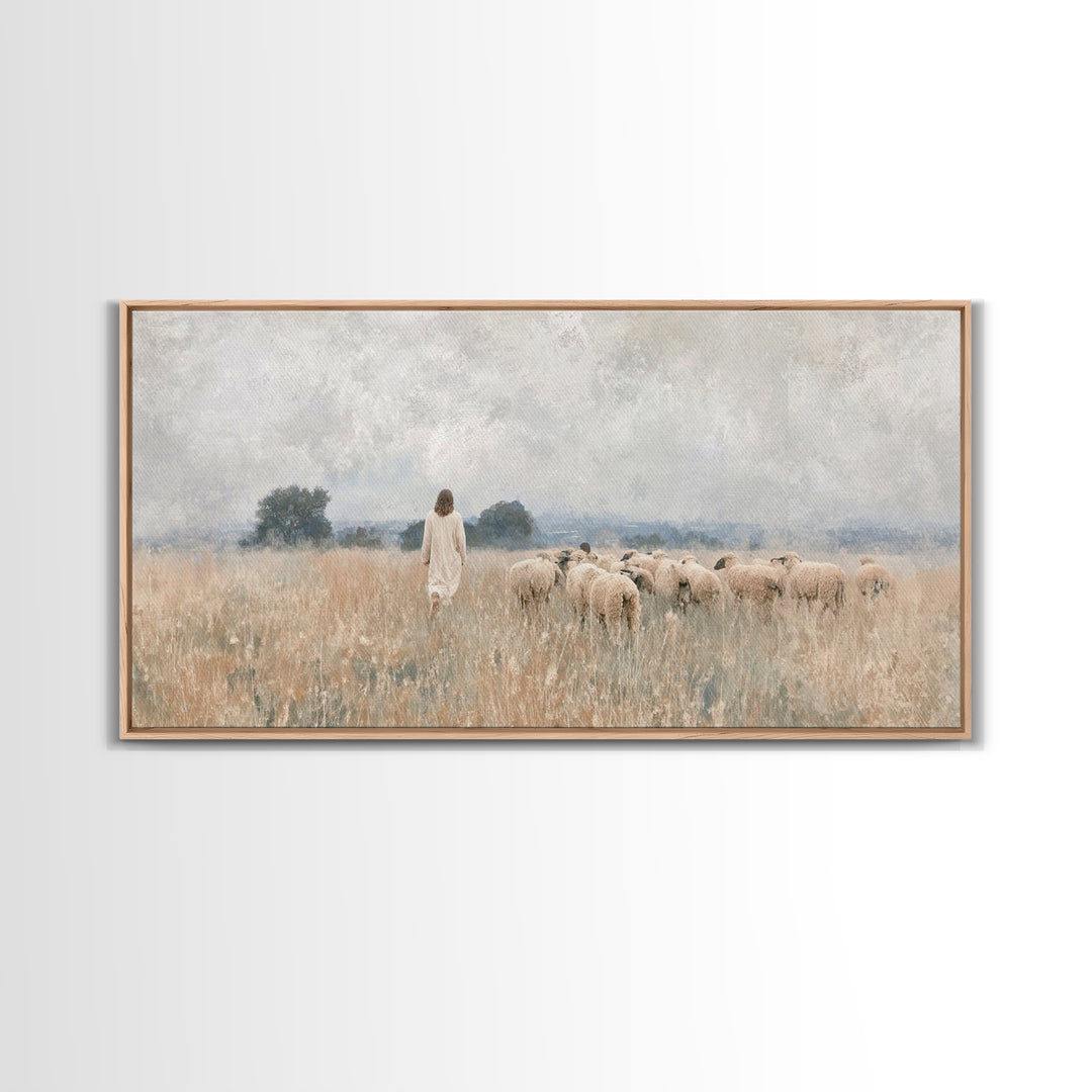 Quiet Field Grace – Framed Canvas Print – Christian Art Canvas – Christian Christmas Art – Christian Wall Art – Christmas Art – Jesus Paint