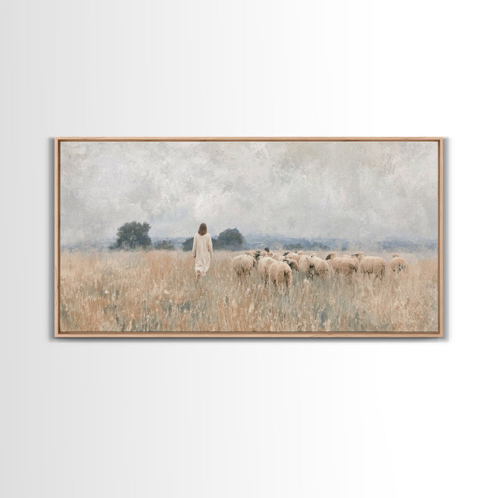 Quiet Field Grace – Framed Canvas Print – Christian Art Canvas – Christian Christmas Art – Christian Wall Art – Christmas Art – Jesus Paint