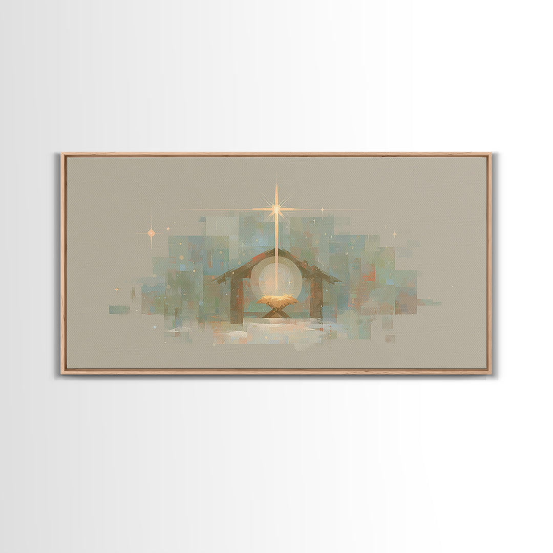 Holy Night Star – Framed Canvas Print, Christian Christmas Art, Christian Art, Christmas Art Work, Christian Wall Art, Jesus Christmas Art