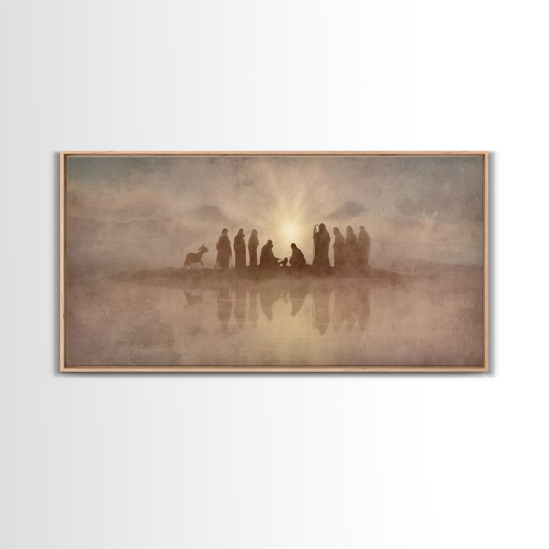 Sacred Gathering – Framed Canvas Print – Christian Paintings – Christian Wall Art – Minimalist Christian Art – Christian Art Canvas – Chris