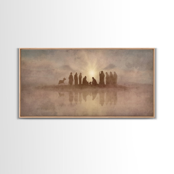 Sacred Gathering – Framed Canvas Print – Christian Paintings – Christian Wall Art – Minimalist Christian Art – Christian Art Canvas – Chris