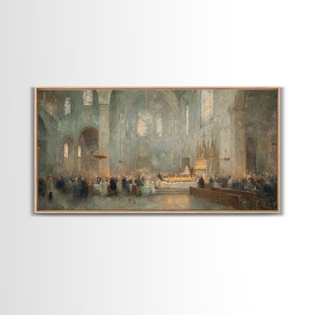Gathered In Light – Framed Canvas Print – Christmas Wall Art – Christian Art – Christian Art Canvas – Christian Christmas Decorations – Vin
