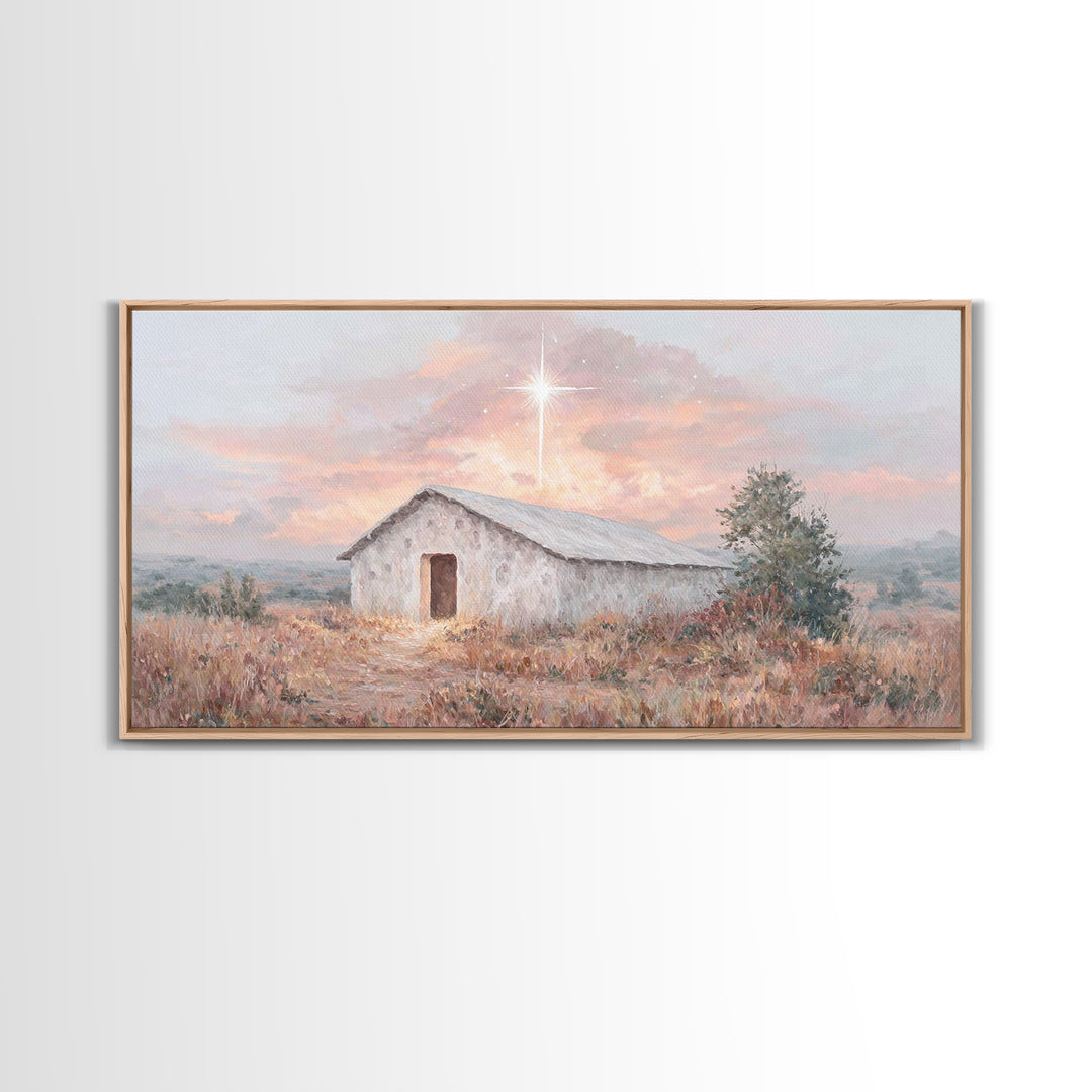 Guiding Star – Framed Canvas Print – Christian Art Canvas – Christian Christmas Art – Christian Wall Art – Christmas Art Prints – Jesus Art