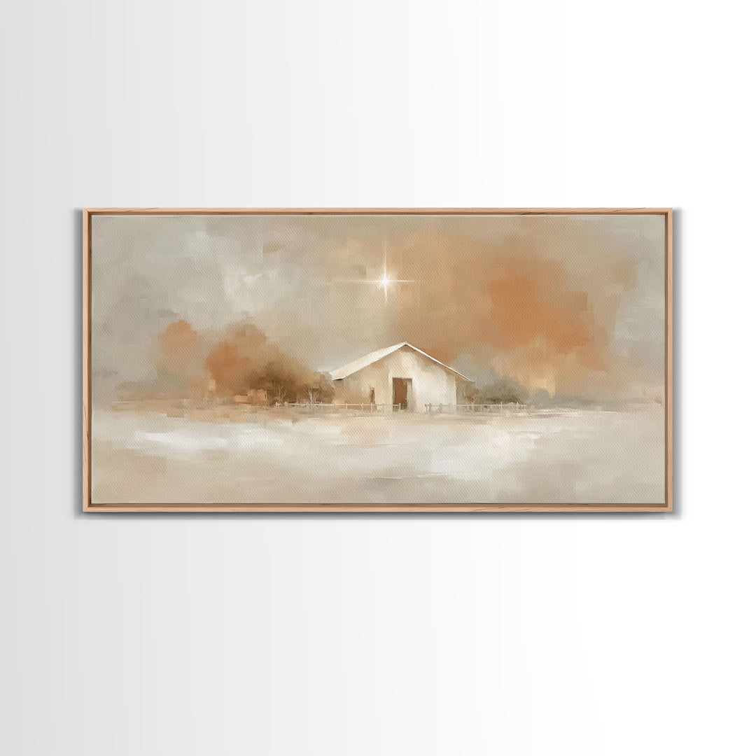 Holy Stillness – Framed Canvas Print – Christian Christmas Art – Subtle Christian Art – Christmas Art Prints – Christian Wall Art – Christi