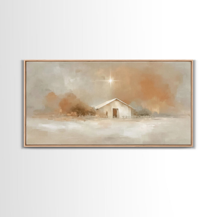 Holy Stillness – Framed Canvas Print – Christian Christmas Art – Subtle Christian Art – Christmas Art Prints – Christian Wall Art – Christi