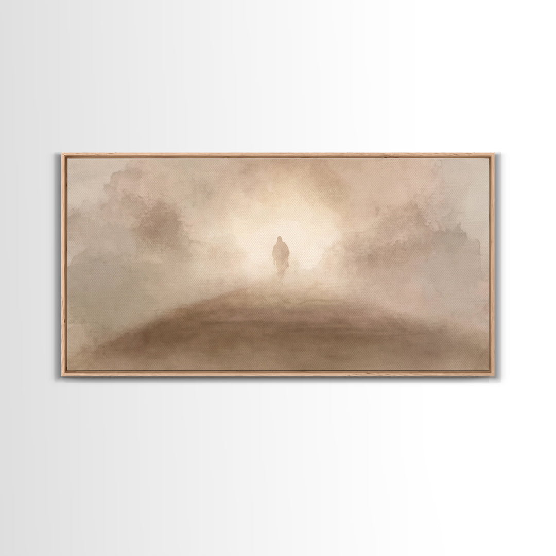 Walk in Light – Framed Canvas Print – Christian Art Canvas – Jesus Art Print – Christian Wall Art – Subtle Christian Art – Modern Christian