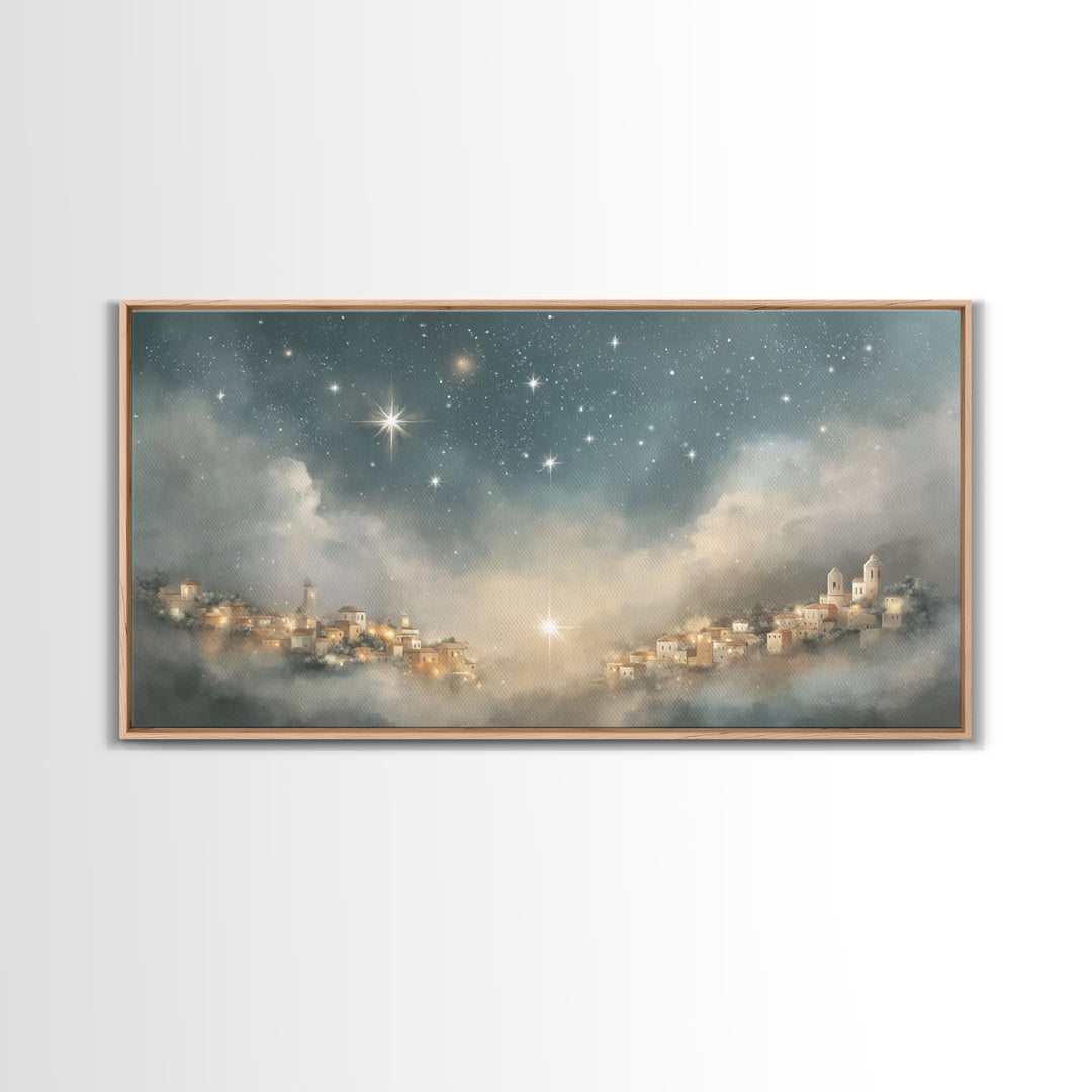 Star of Bethlehem – Framed Canvas Print – Christmas Art – Christian Art Prints – Christian Christmas Art – Christian Wall Art – Minimalist