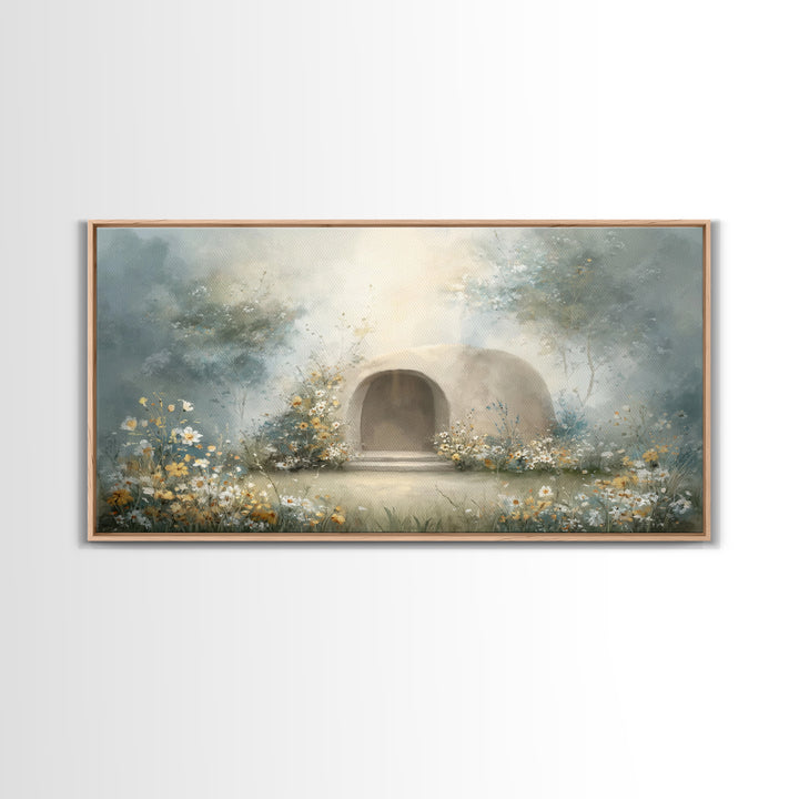 Blooming Sanctuary – Framed Canvas Print – Christian Art – Christian Wall Art – Christian Art Canvas – Christian Decor – Moody Christian Ar