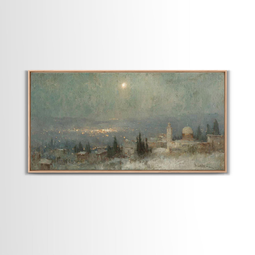 Silent Night Sky | Framed Canvas Print | Christian Art | Christmas Canvas Wall Art | Christian Christmas Art | Subtle Christian Art | Chris