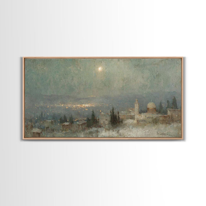 Silent Night Sky | Framed Canvas Print | Christian Art | Christmas Canvas Wall Art | Christian Christmas Art | Subtle Christian Art | Chris