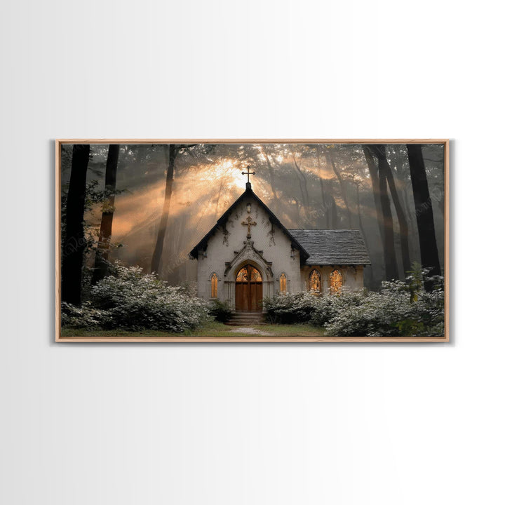 Forest Chapel Grace – Framed Canvas Print – Christian Wall Art – Christian Art Canvas – Christian Painting – Christian Decor – Christian Ar