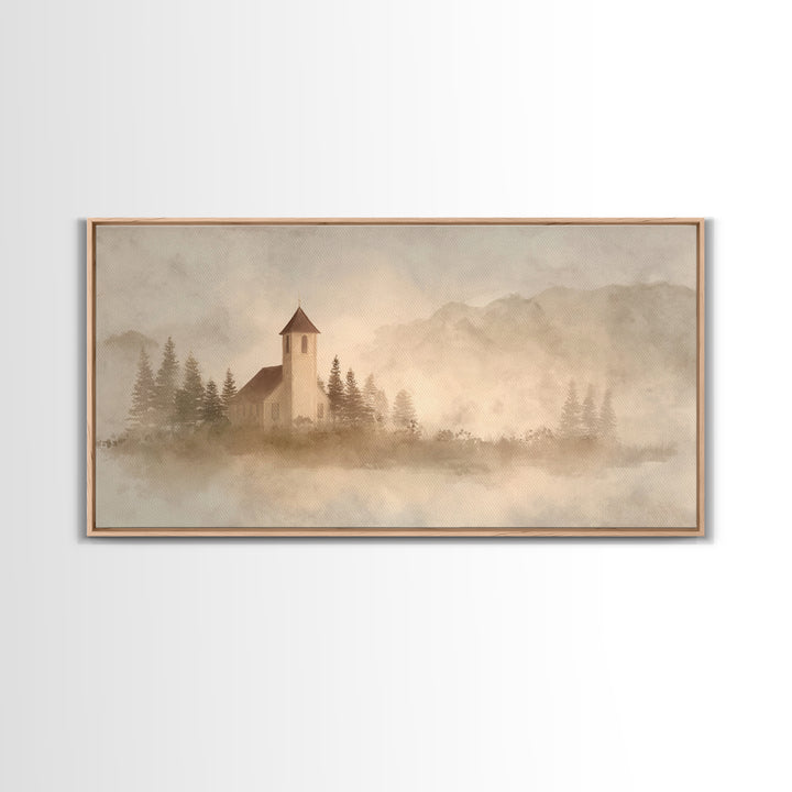 Silent Chapel Haven | Framed Canvas Print | Christian Wall Art | Christian Art Canvas | Christian Art | Christian Painting | Christian Gift