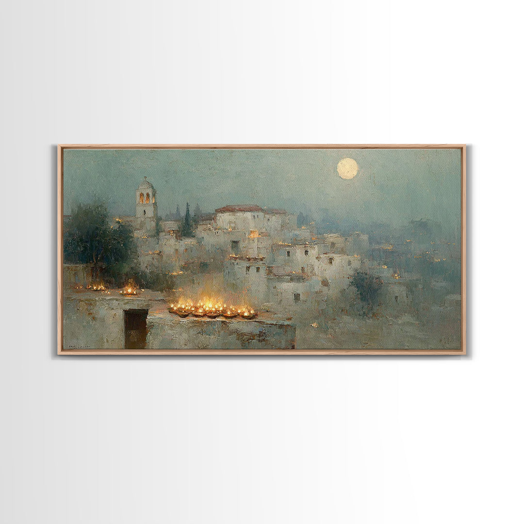 City Of Light – Framed Canvas Print – Christian Wall Art – Christmas Canvas Wall Art – Christian Christmas Art – Christian Decor – Jesus Ar
