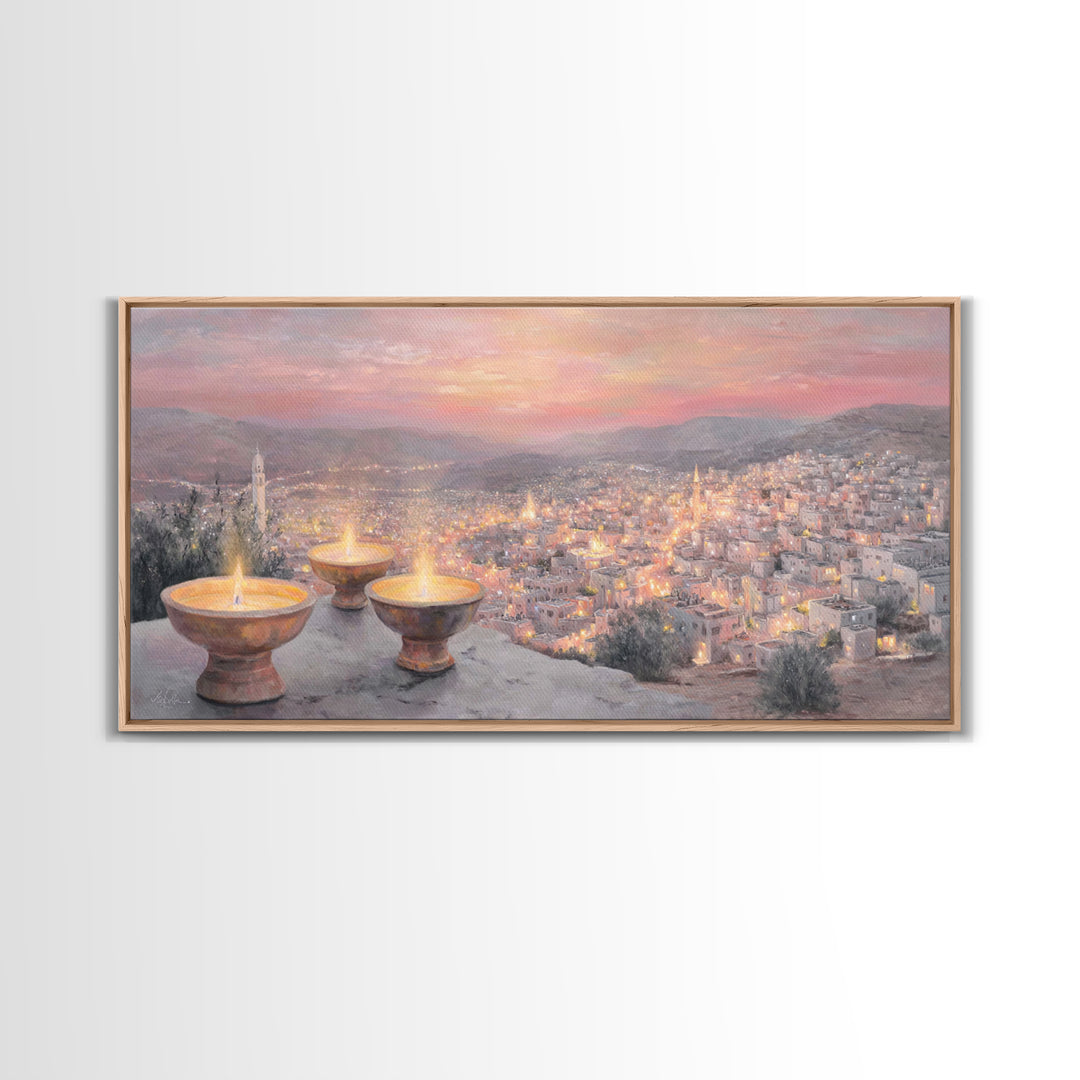 Starry Dwelling – Framed Canvas Print – Christian Wall Art – Christian Art Canvas – Christian Christmas Art – Christian Gift – Jesus Wall A