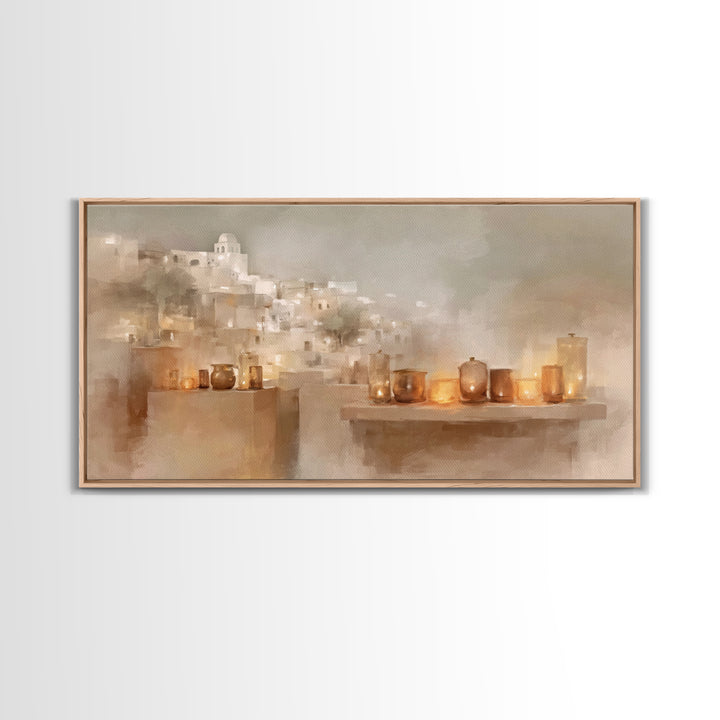 Ancient Lamps – Framed Canvas Print – Christian Wall Art – Christian Art Work – Jesus Painting – Moody Christmas Art – Christian Gift Ideas