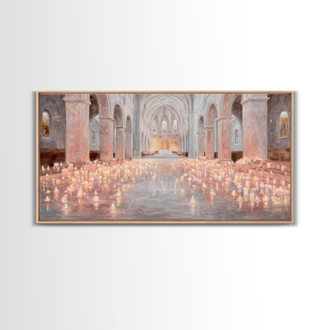 Sanctuary Of Light – Framed Canvas Print – Christian Wall Art – Christian Art Canvas – Christmas Art – Jesus Painting – Christian Decoratio