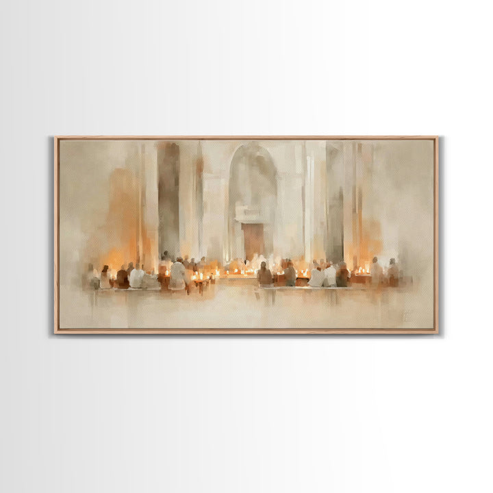 Holy Assembly – Framed Canvas Print – Christian Wall Art – Christian Art Print – Framed Christian Art – Christian Christmas Art – Jesus Pai