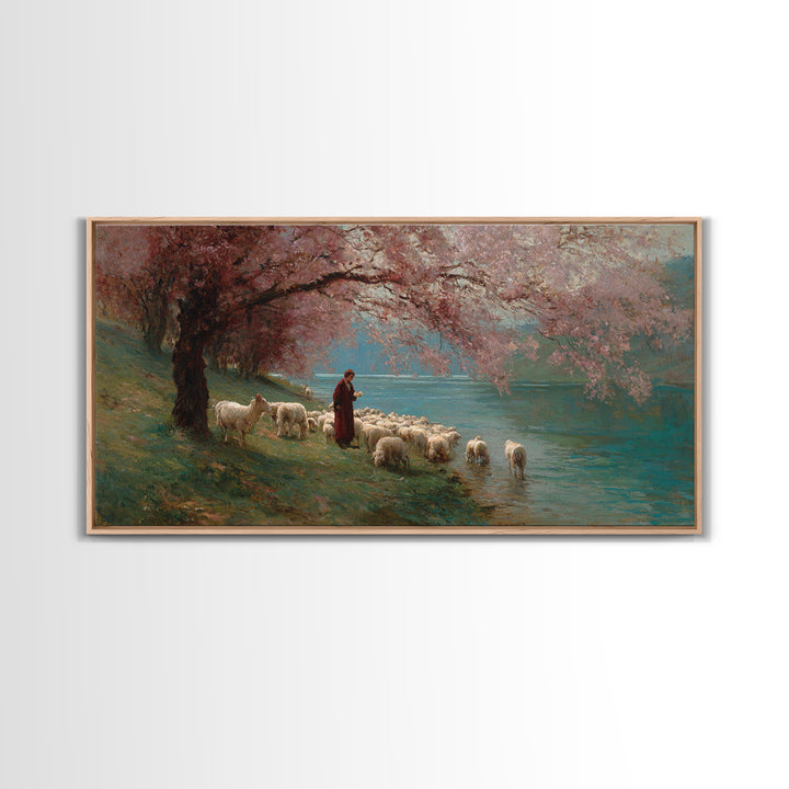 Blossom Gathering – Framed Canvas Print – Christian Art Print – Christian Wall Art – Framed Christian Art – Jesus Painting – Christian Chri