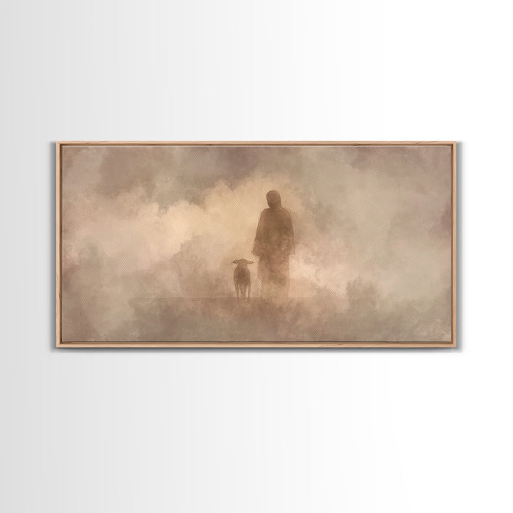 Silent Guidance – Framed Canvas Print – Christian Art Canvas – Christian Wall Art – Minimalist Christian Art – Jesus Painting – Christian G