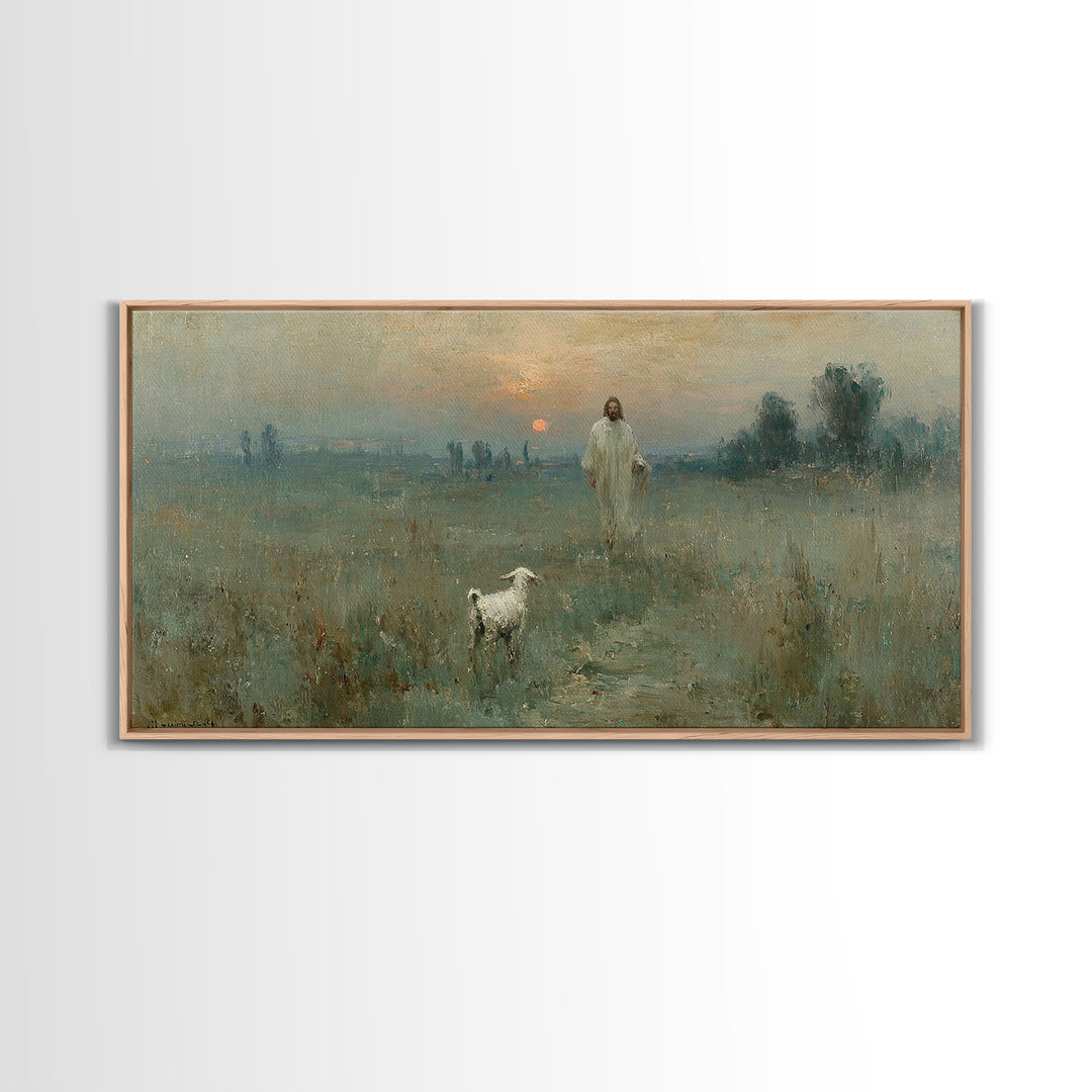 Dawn Shepherd – Framed Canvas Print – Christian Art Canvas – Christian Wall Art – Jesus Painting – Christian Christmas Art – Christian Deco
