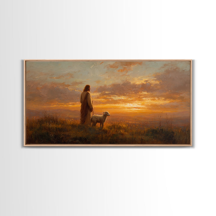 Evening Watch – Framed Canvas Print – Christian Wall Art – Christian Art Canvas – Jesus Painting – Vintage Christian Art – Christmas Art