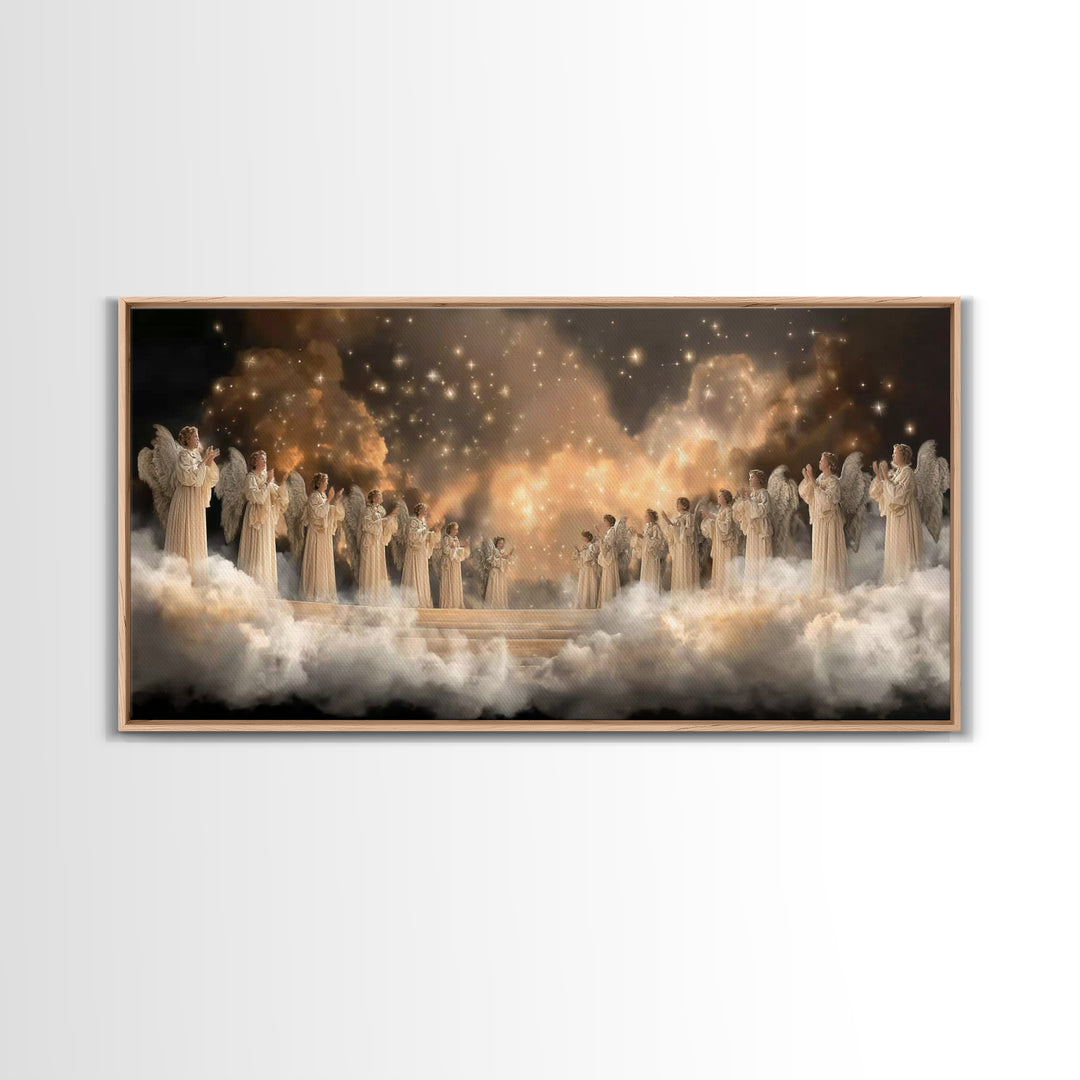 Heavenly Chorus - Framed Canvas Print - Christian Art Canvas - Christmas Wall Art - Modern Christian Art - Christian Decorations - Christia