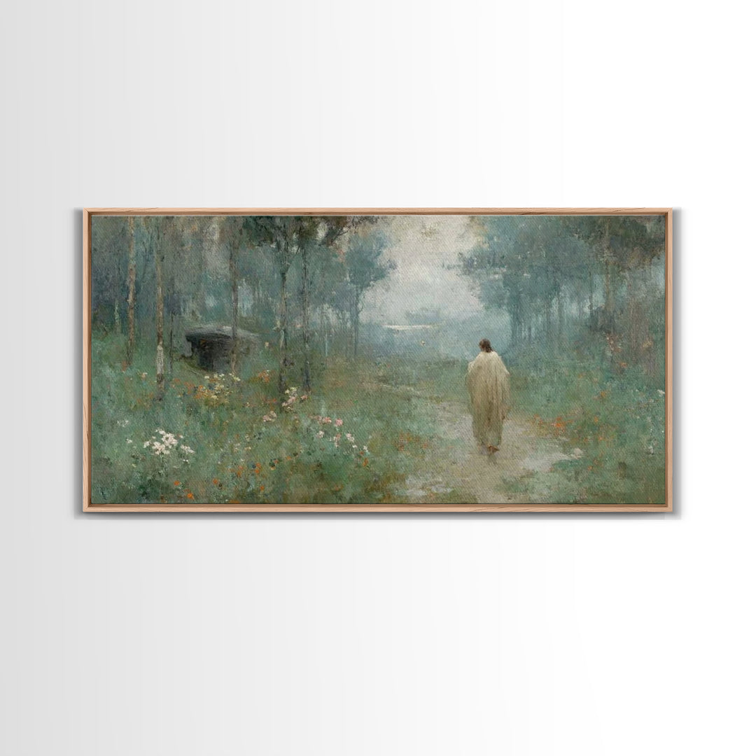 Garden Of Peace – Framed Canvas Print – Christian Art Canvas – Subtle Christian Art – Jesus Painting – Christian Decor