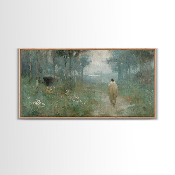 Garden Of Peace – Framed Canvas Print – Christian Art Canvas – Subtle Christian Art – Jesus Painting – Christian Decor