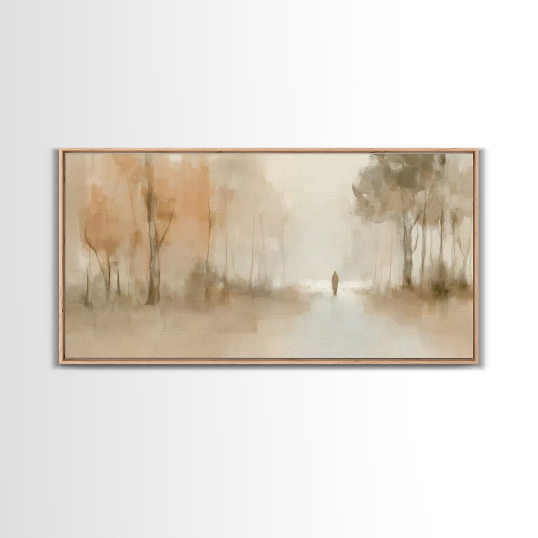 Silent Wanderer, Framed Canvas Print, Christian Wall Art, Christian Art Canvas, Moody Christian Art, Jesus Painting