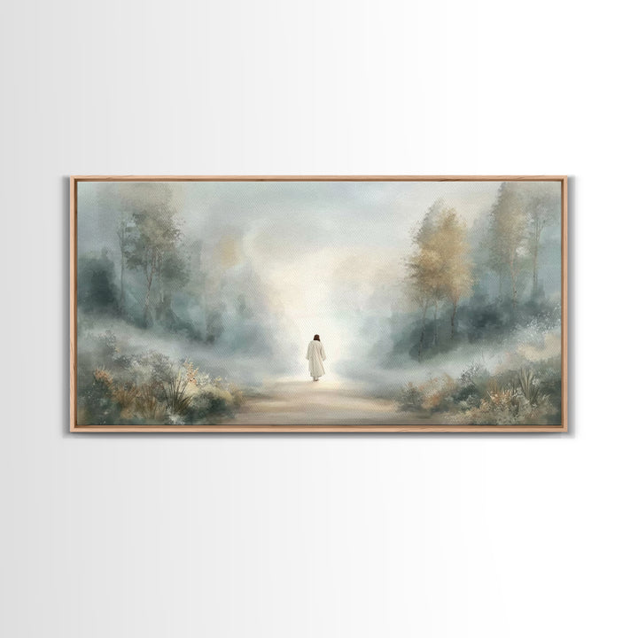 Misty Refuge – Framed Canvas Print – Christian Art – Christian Art Canvas – Large Christian Painting – Jesus Canvas Art