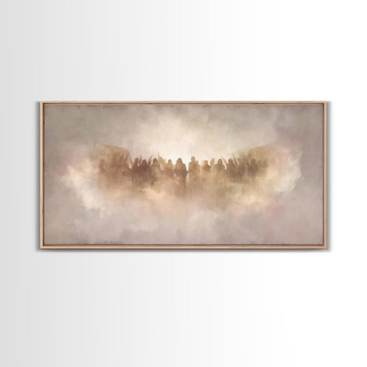 Clouds Of Glory - Framed Canvas Print - Christian Art Print - Subtle Christian Art - Christmas Art Prints - Christian Decor For Home - Vint