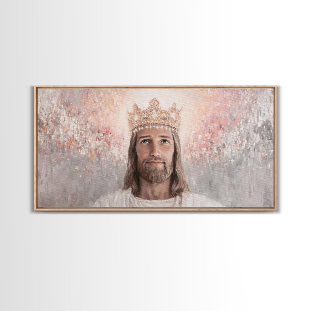 Heavenly Majesty, Framed Canvas Print, Christian Wall Art, Jesus Painting, Christian Art Canvas, Modern Christian Art, Christmas Art Work