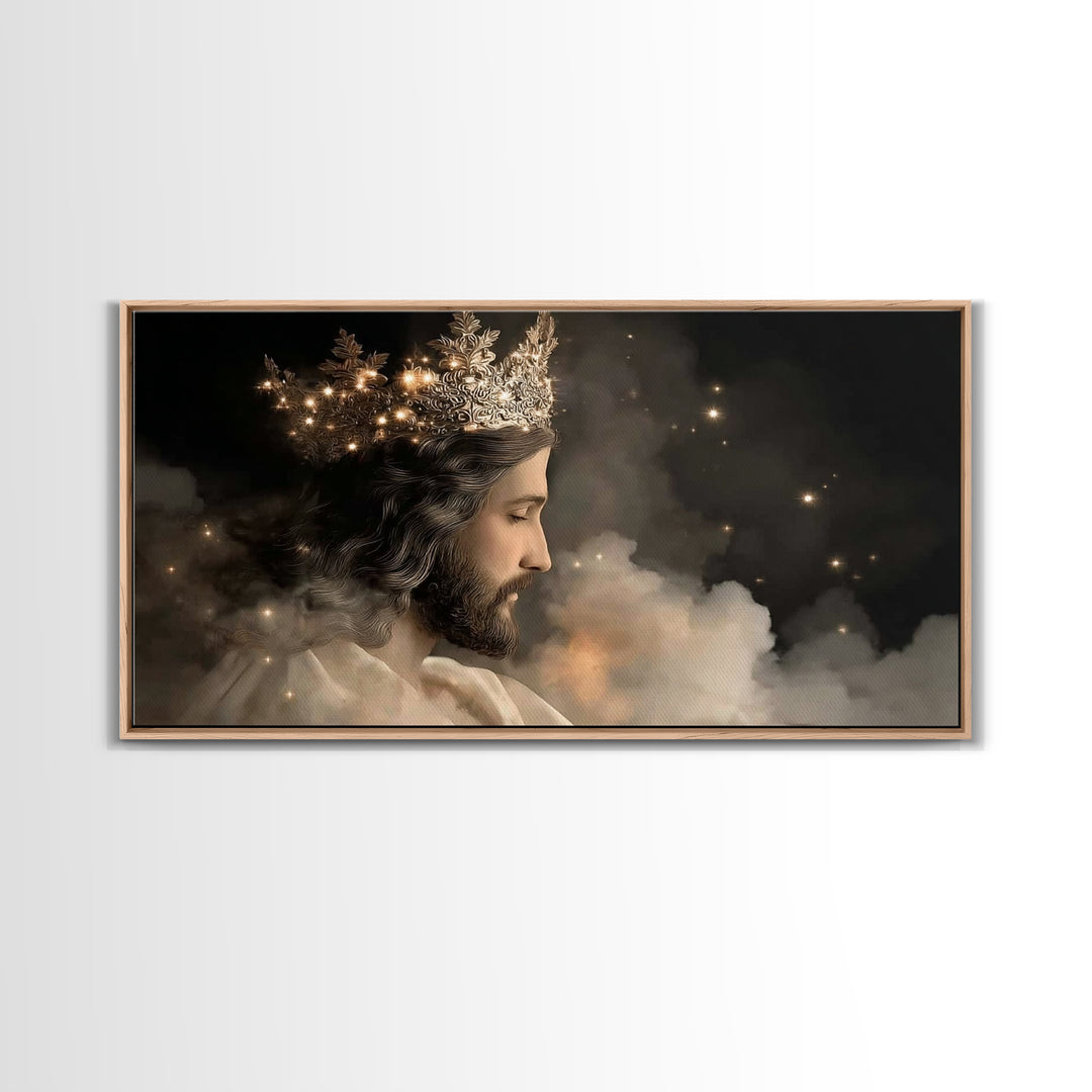 Radiant Sovereign – Framed Canvas Print – Jesus Painting – Christian Art Canvas – Modern Christian Art – Christian Wall Art – Christmas Can