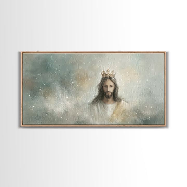 Majestic Light, Framed Canvas Print, Christian Art Canvas, Jesus Painting, Modern Christian Art, Christian Art, Christmas Wall Art