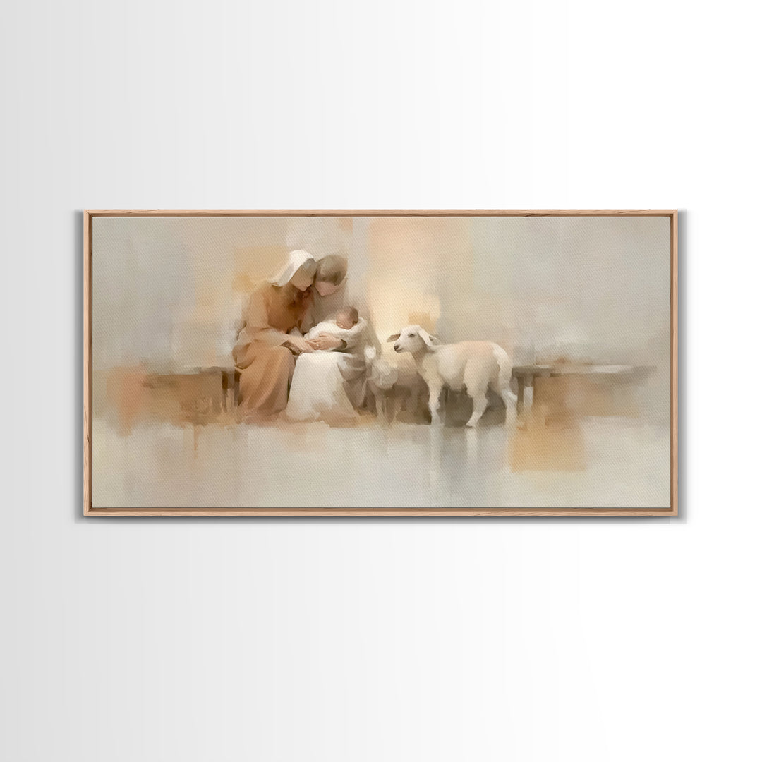 Holy Family Calm – Framed Canvas Print – Christian Wall Art – Christian Christmas Art – Christian Art Canvas – Christmas Art – Christian De